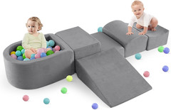 Climbing Toys for Toddlers, Foam Climbing Blocks and Ball Pit for Baby, 5Pc Kids