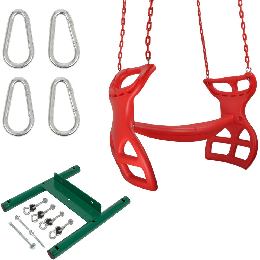 SWING SET STUFF INC. GLIDER WITH COATED CHAIN KIT RED play boy girl fun toy 0304