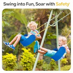 Outdoor Swings Seats with 66″ Rust-Resistant Heavy Duty Chain, Playground Navy
