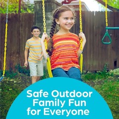 Yellow Plastic Swing Seat with Heavy Chains – Pre-assembled Swing Kit for Kids