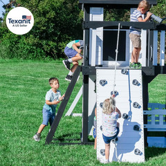 Backyard Discovery Canyon Creek White Cedar Wood Swing Set with Wave Slide, Club