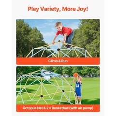 Climbing Dome 10FT Geometric Dome Climber 1000LBS Loading Kids Jungle Gym