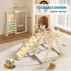 BlueWood 4in1 Indoor Jungle Gym | Foldable Climber Swing Slide Ladder Rainbow