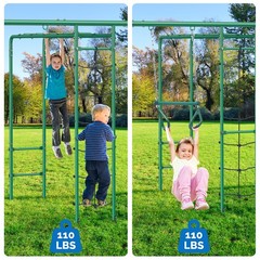 5 IN 1 Large Heavy Duty Metal Swing Set for Kids Backyard Playground Playset