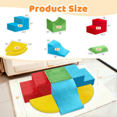 JWPEHOE 7-Piece Toddler Climbing Toys Indoor, Foam Climbing Blocks Soft Play Str