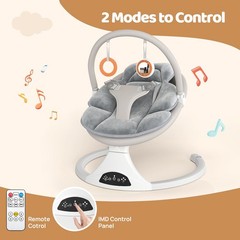 Electric Baby Swing with Remote Control – 5 Natural Motion Speeds, Detachable…