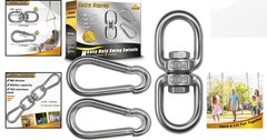 Double-End 304 Stainless Steel Swivel Eye Hooks with Secure Snap Hooks – 1 Pack