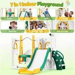 9-in-1 Toddler Slide and Swing Set Kids Indoor Outdoor Playground Playset
