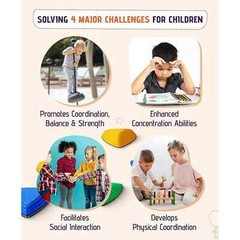 12-Piece Giggle & Play Stepping Stones for Kids|Indoor & Outdoor Balance and Fun