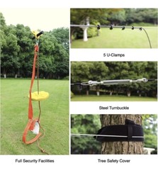 Zipline Kits for Backyard Adults & Kids Playground Games Outdoor (140 Feet)