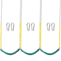 TURFEE 3 Pack Green Swing Seats Heavy Duty with 66 Chain, Swing Set Accessories