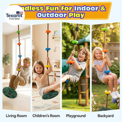 Tree Swing for Kids 330LB Capacity, Climbing Rope with Platforms and Disc Swing