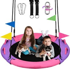 43 Inch Tree Swing, 900lbs Weight Capacity Saucer Swing Sets for Kids & Adult…