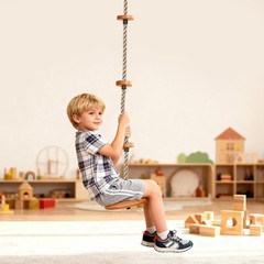 All-Wood Acacia 2-in-1 Swing Set with Adjustable Height – Up to 50 kg Capacity