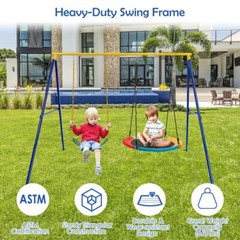 660 LBS Heavy-Duty Metal Swing Frame Park Extra Large Swing Stand Kids & Adults