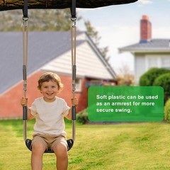 Heavy Duty Swing Seat W/ Adjustable Rope Plastic Tree Swing Seats Kids Black