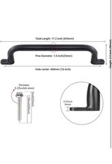 17.2 In Black Safety Handles Metal for Playground Accessories Pack of 4