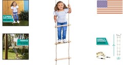 6 ft Kids Climbing Rope Ladder – DIY Swing Set Addition for Outdoor Fun