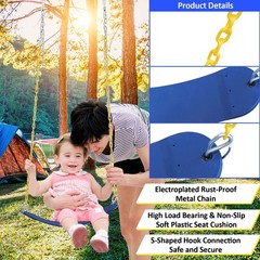 2 in 1 Swing Set With Hammock Swing, Belt Swing for Backyard