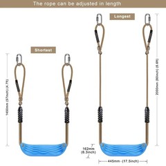 Non-Slip Plastic Swing Seat, Heavy Duty Tree Swing Set with Adjustable Rope &…