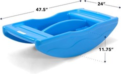 Simplay3 Two Sided Rock and Roll Teeter Totter Seesaw for Kids Blue Made in USA