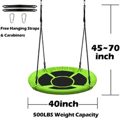 40″ Saucer Tree Swing for Kids – 500Lb Weight Capacity, Waterproof Platform S…
