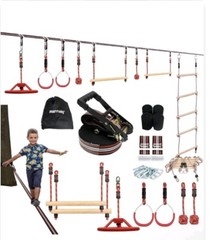 Merrvey Ninja Warrior Obstacle Course for Kids 50FT American Slackline