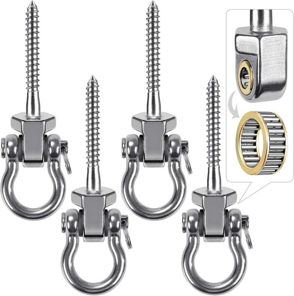 Heavy Duty Swing Hangers with Bearings – Set of 4 Stainless Steel 304 Screw Brac