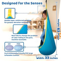 HiCamer Sensory Swing for Kids Indoor and Outdoor Pod Hammock Chair Seat Teal