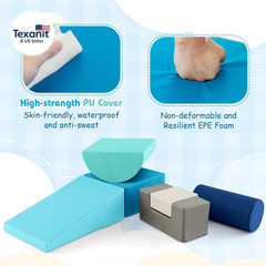 Toddler Climbing, 6 Pieces Climb and Crawl Playset with PU Cover for Baby Crawli