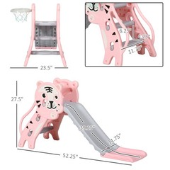 Slide for Kids with Basketball Hoop for Indoor Use, Easy Set Up Baby Slide