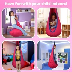 HiCamer Sensory Swing for Kids indoor and outdoor Pod hammock Chair Cranberry