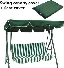 3 Person Outdoor Patio Swing Chair Replacement Canopy + Removable Seat Cover,…