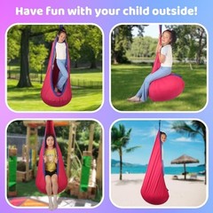 HiCamer Sensory Swing for Kids indoor and outdoor Pod hammock Chair Cranberry