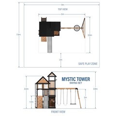 Backyard Discovery Mystic Tower Cedar Swing Set heavy-duty belt swings web swing