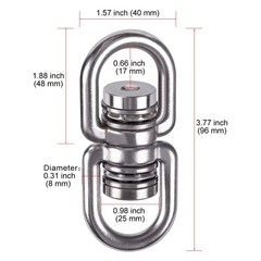 SELEWARE Bearing Swing Swivel, 360° 3.77 x 1.57 inches, Swivel Only