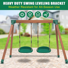 A-Frame Swing Set Brackets with 4Pcs Swing Leveling Base Brackets Heavy Duty Swi