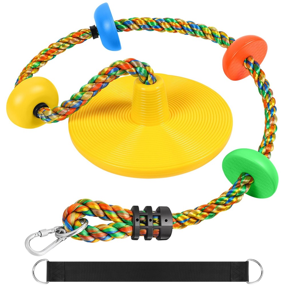 Climbing Rope Tree Swing with Platforms and Disc Swing Seat Set Outdoor Playg…