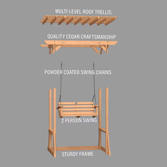 Backyard Discovery Callahan Outdoor Swing Cedar Wood 600 lb Capacity Sale