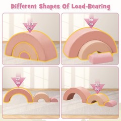 Climbing Toys for Toddlers, 3pc Foam Climbing Blocks Rainbow Shaped Indoor Pl…
