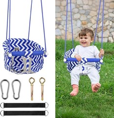 Comfy Toddler Swing Seat, Heavy-Duty Baby with Adjustable Rope & Blue
