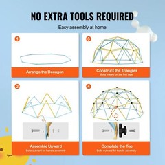 Climbing Dome for Kids 3 to 10 Years Old 10′ Geometric Dome Climber with Hammock