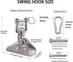 Swing Hangers for Wooden Sets Pack of 2 Heavy Duty Swingset Hardware
