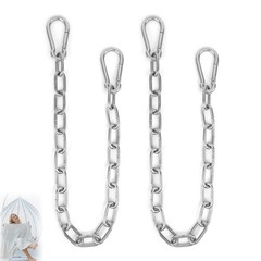 2 Pack Heavy Duty 30″ Extension Chains with Carabiners, 440LB Adjustable Metal f