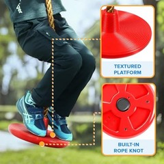 Climbing Rope Tree Swing with Platforms and Swing Seat Outdoor Red-brown Rope