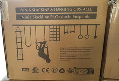 Kids Ninja Obstacle Course – 10 Durable Challenges & 60′ Slackline Set