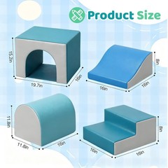 Sumbababy Foam Climbing Blocks for Toddlers: with a Tunnel – 4 PCS Foam Block…