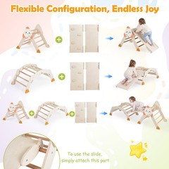 8-in-1 Climbing Toys for Toddlers with Triangle Ladder, Convertible Ramp, Indoor