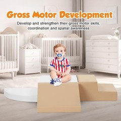 4-Piece Soft PU Leather Toddlers Climbing Toys, Baby Foam Climbing Blocks for…