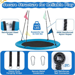 40 Inch round Tree Swing for Kids & Adults, Waterproof Heavy Duty Flying Seat wi